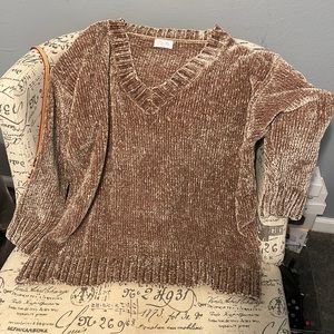 Camel chenille sweater